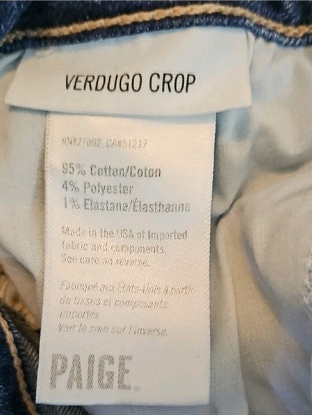 PAIGE Verdugo Crop Skinny Distressed Ankle Jeans Medium Wash Mid Rise Womens 29 - Picture 9 of 9